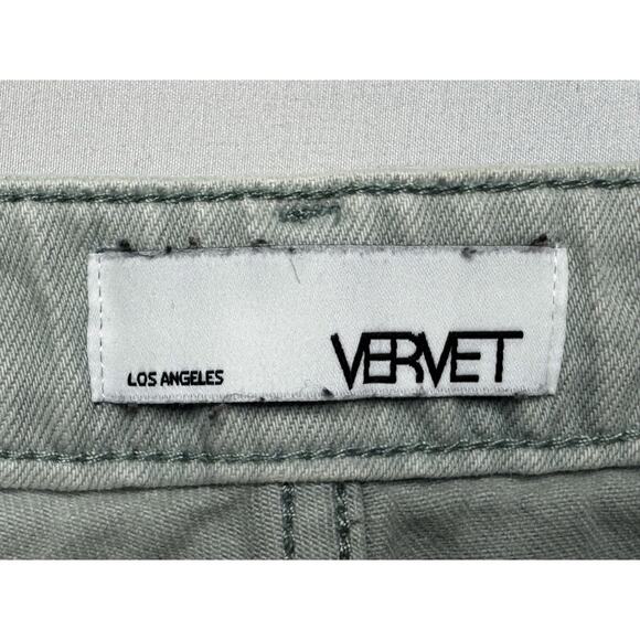 Vervet Women's Distressed Straight Crop Mint Green Denim Jeans - Size 24 (25x24) - Picture 3 of 4
